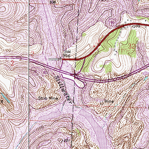 Topographic Map of Interchange 204, OH