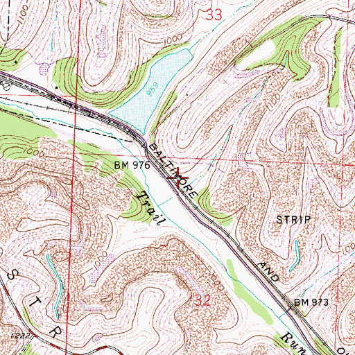 Topographic Map of Kennon (historical), OH