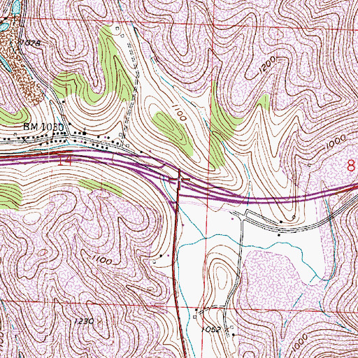 Topographic Map of Interchange 202, OH