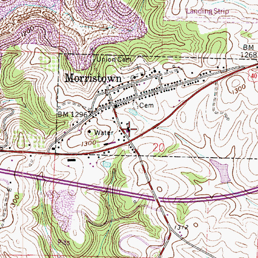 Topographic Map of Morristown Elementary School, OH
