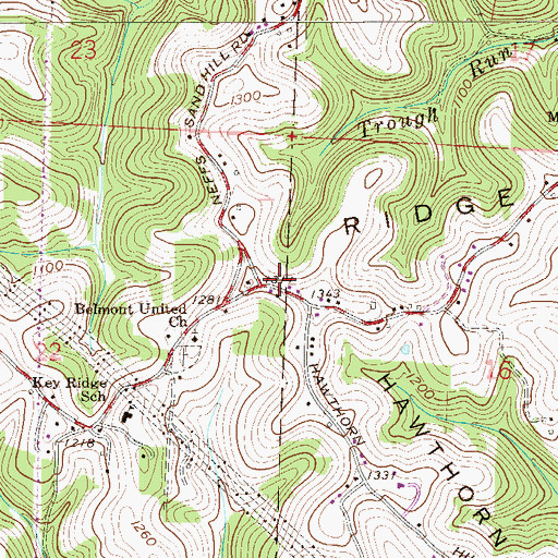 Topographic Map of Anvil, OH