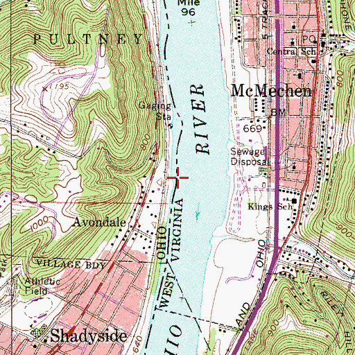 Topographic Map of Riley Run Bar, OH