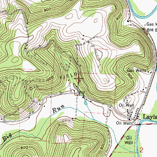 Topographic Map of Layland School (historical), OH
