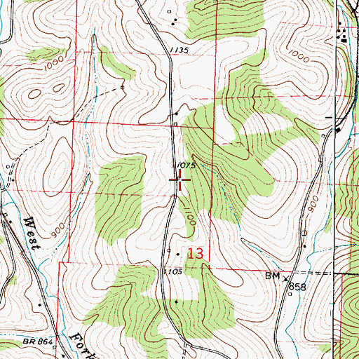 Topographic Map of Center School (historical), OH