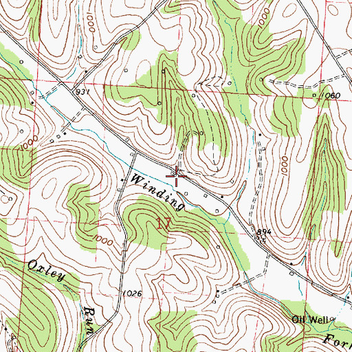 Topographic Map of Winding Fork School (historical), OH
