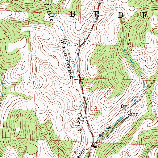 Topographic Map of Brush College School (historical), OH