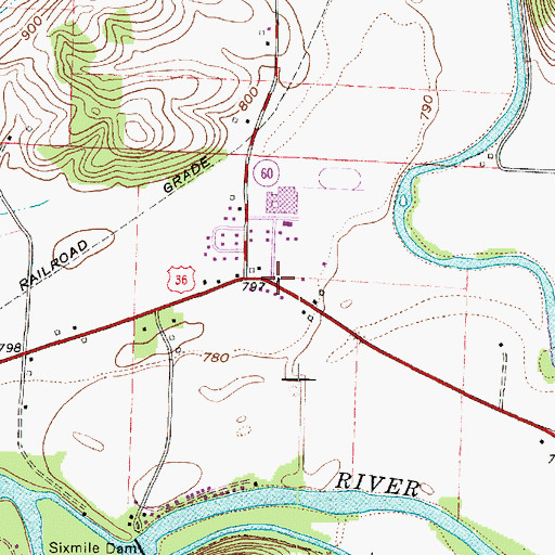 Topographic Map of Bantum School (historical), OH