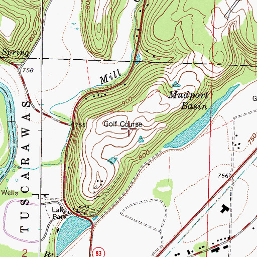 Topographic Map of Hilltop Golf Course, OH