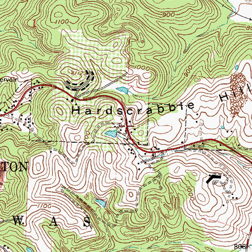 Topographic Map of Hardscrabble School (historical), OH
