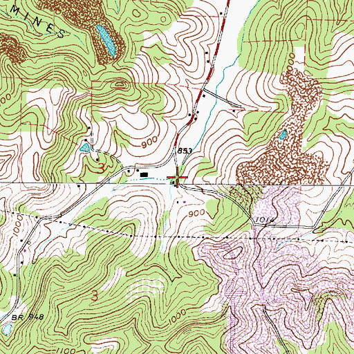 Topographic Map of School Number 3 (historical), OH