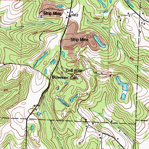 Topographic Map of Bowman School (historical), OH