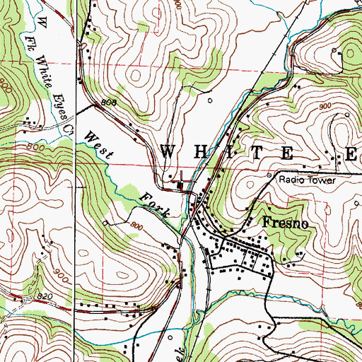 Topographic Map of Fresno Elementary School, OH