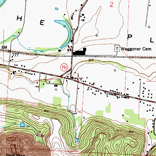 Topographic Map of Wagner School (historical), OH