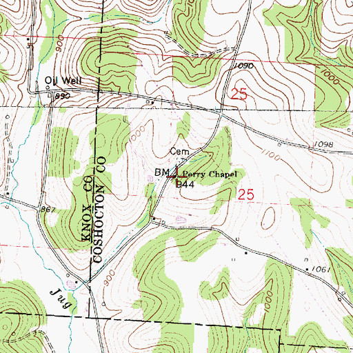 Topographic Map of Perry Chapel, OH