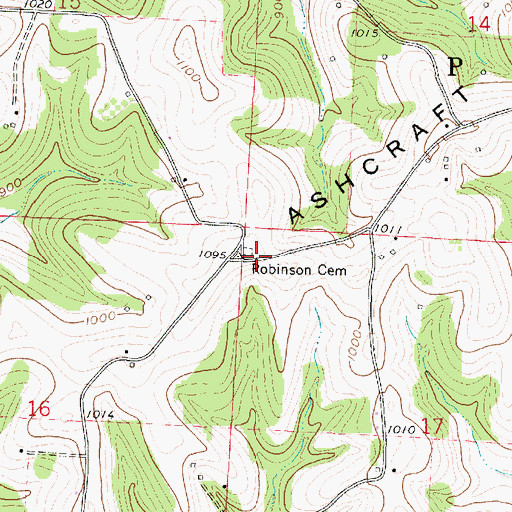 Topographic Map of Ashcraft School (historical), OH