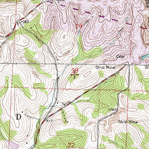 Topographic Map of McCurty School (historical), OH