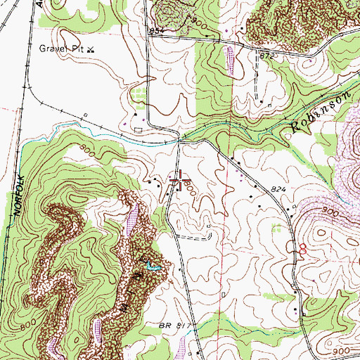 Topographic Map of Robinson School (historical), OH
