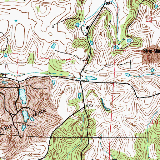 Topographic Map of Morrison Corners, OH