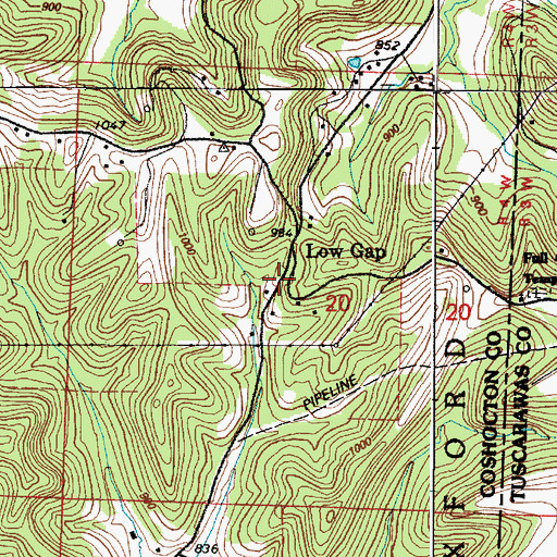 Topographic Map of Low Gap School (historical), OH