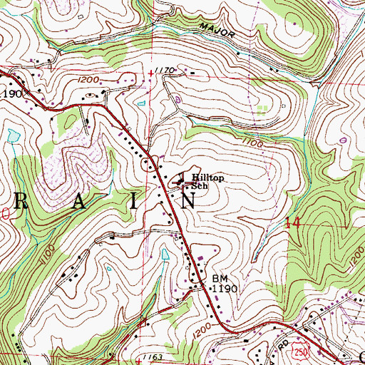 Topographic Map of Hilltop Elementary School, OH