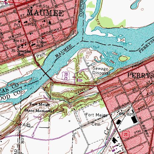 Topographic Map of Orleans Park, OH