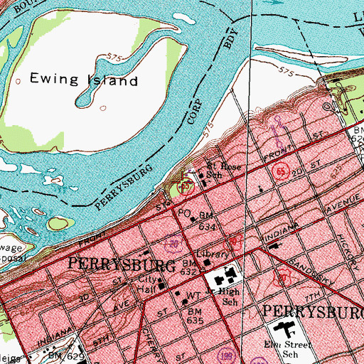 Topographic Map of Hood Park, OH