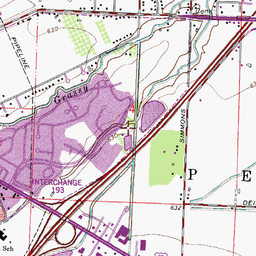 Topographic Map of Three Meadows Park, OH
