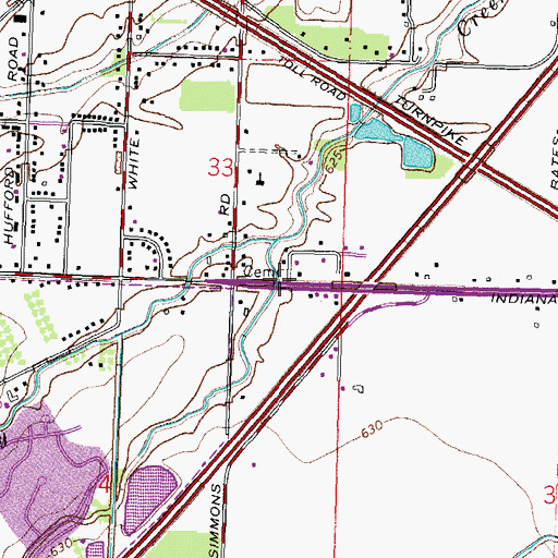 Topographic Map of Hufford Cemetery, OH
