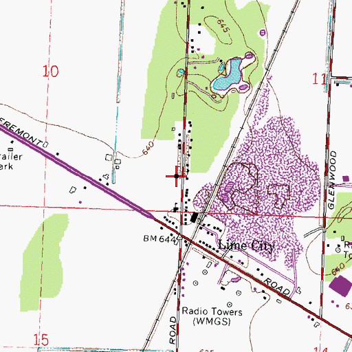 Topographic Map of Perrysburg Township Office, OH