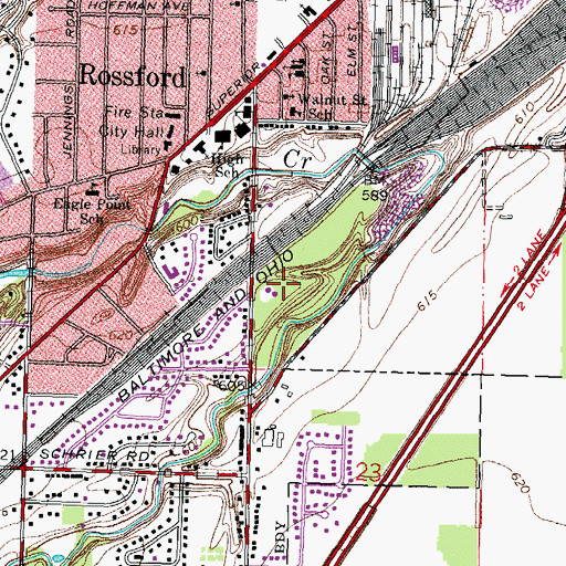 Topographic Map of Indian Hills Elementary School, OH