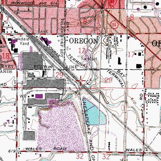 Topographic Map of Rockwell (historical), OH