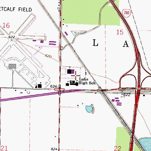 Topographic Map of Lake Middle School, OH