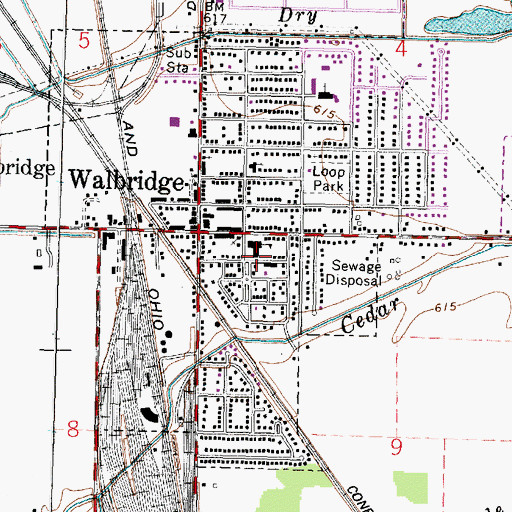 Topographic Map of Walbridge Elementary School, OH