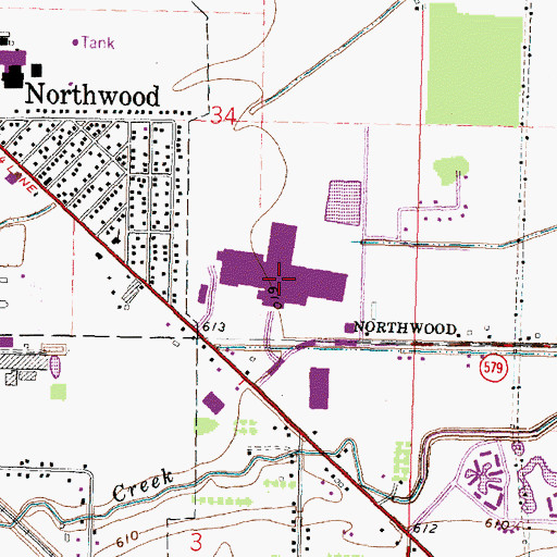 Topographic Map of Woodville Mall Shopping Center, OH