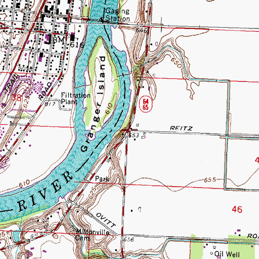 Topographic Map of Miltonville (historical), OH