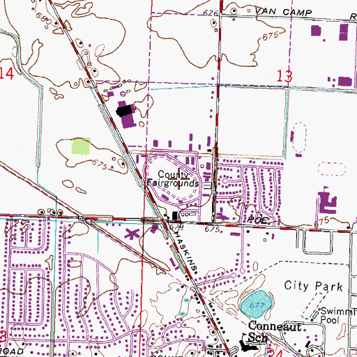 Topographic Map of Wood County Fairgrounds, OH