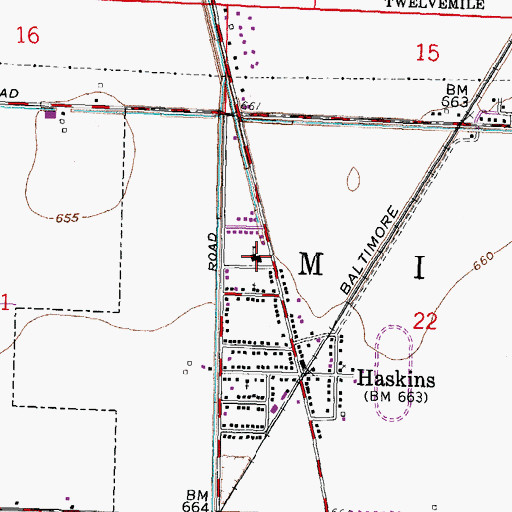 Topographic Map of Haskins Elementary School, OH