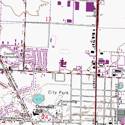 Topographic Map of Bowling Green High School, OH