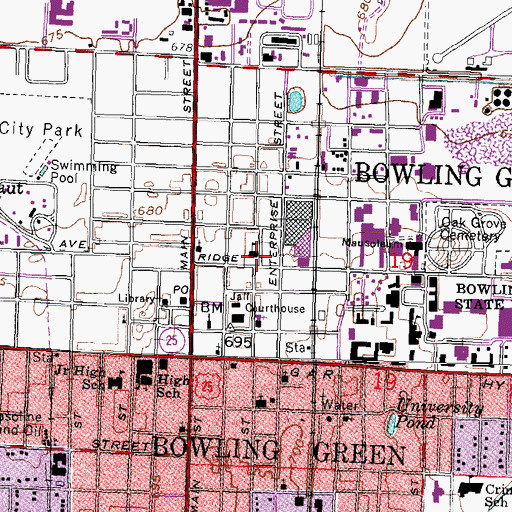 Topographic Map of Ridge Elementary School, OH