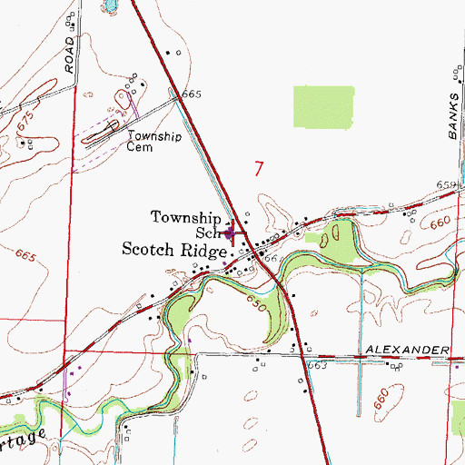 Topographic Map of Webster Elementary School, OH