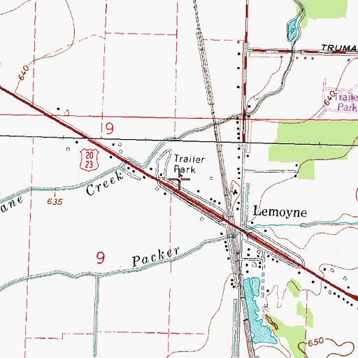 Topographic Map of Lemoyne Elementary School, OH