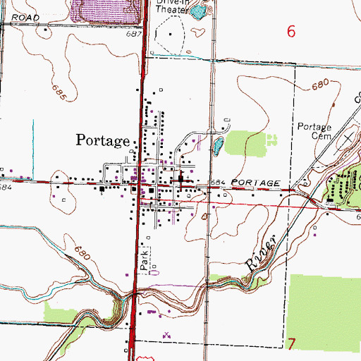 Topographic Map of Portage Elementary School, OH