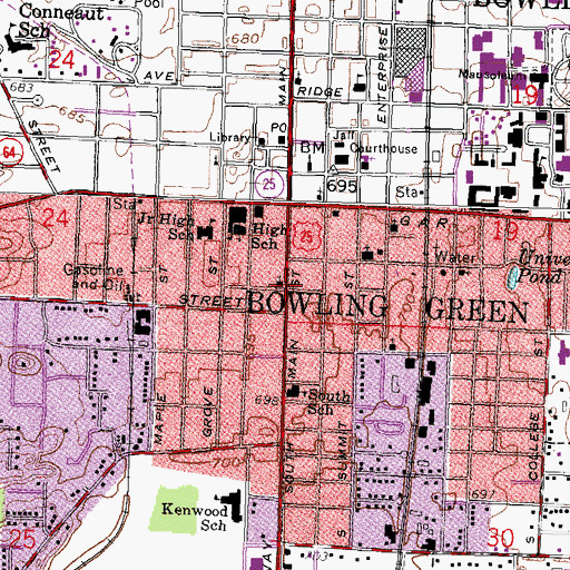 Topographic Map of Kings Way Christian Church, OH