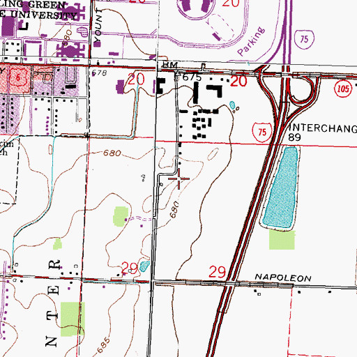 Topographic Map of Carter Park, OH