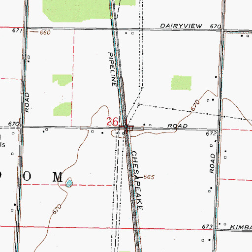 Topographic Map of Bruningsville Station (historical), OH