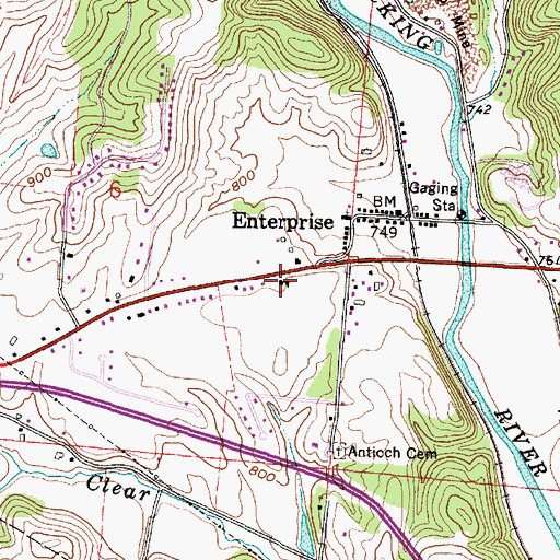 Topographic Map of Enterprise Elementary School, OH