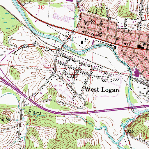 Topographic Map of West Logan Elementary School, OH