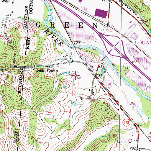 Topographic Map of Hocking Hills Golf Course, OH