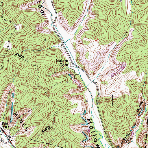 Topographic Map of Salem School (historical), OH