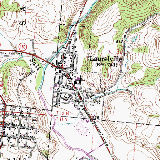 Topographic Map of Laurelville Elementary School, OH
